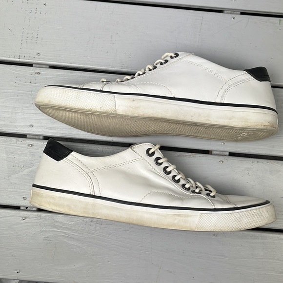 Men’s Coach Perkins White/Black Leather Lo Top Tennis Shoe Size 9.5 FG1056 - Picture 2 of 9